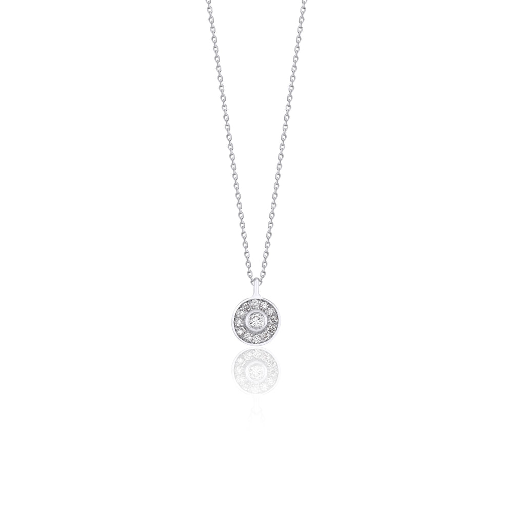 14K Solid Gold Orb Harmony Diamond Necklace