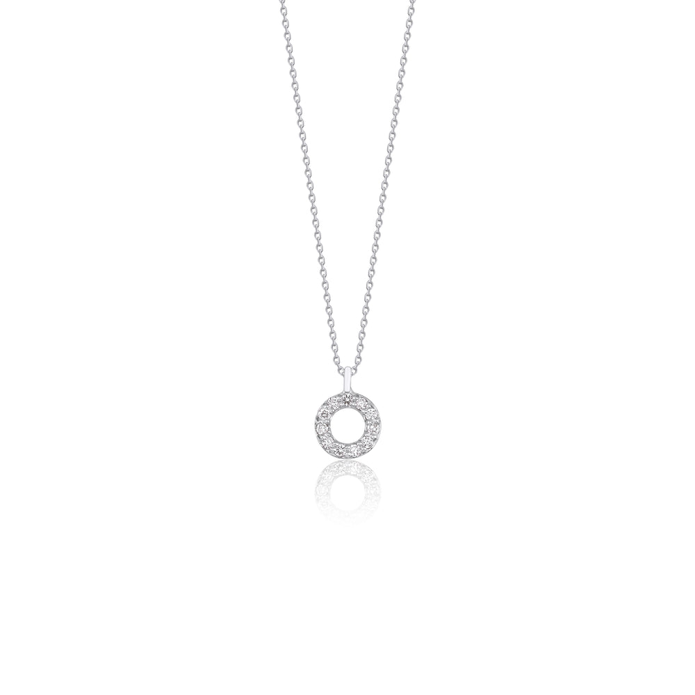 14K Solid Gold Infinity Halo Diamond Necklace