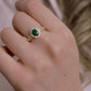 925 Sterling Silver Oval Emerald Ring