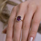 925 Sterling Silver Oval Amethyst Ring