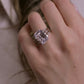 925 Sterling Silver Big White Baguette Ring