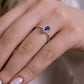 925 Sterling Silver Oval Entourage Blue Ring