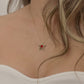 925 Sterling Silver Red Minimalist Star Necklace