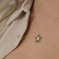 14K Solid Gold White Minimalist Star Necklace