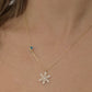 925 Sterling Silver Snowflake With Stones Necklace