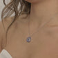 925 Sterling Silver Trapeze Evil Eye Necklace