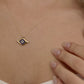 14K Solid Gold Navy Blue Evil Eye Necklace