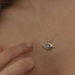 925 Sterling Silver Navy Blue Evil Eye Necklace