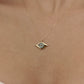 14K Solid Gold Light Blue Evil Eye Necklace