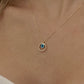 14K Solid Gold Minimalist Evil Eye Bead Bagel Necklace