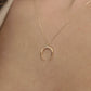 925 Sterling Silver Crescent Half Moon Necklace