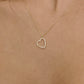 14K Solid Gold Heart Pendant Love Necklace