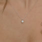 14K Solid Gold Rolled Solitaire Minimalist Necklace