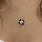 925 Sterling Silver Navy Blue Clover Necklace