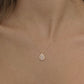 14K Solid Gold Teardrop Pendant Necklace