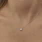 14K Solid Gold Solitaire Minimalist Necklace