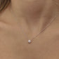 925 Sterling Silver Solitaire Minimalist Necklace