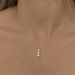 14K Solid Gold Triple Solitaire Necklace