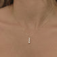 925 Sterling Silver Triple Solitaire Necklace