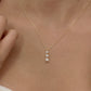 14K Solid Gold Triple Solitaire Necklace