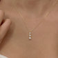 925 Sterling Silver Triple Solitaire Necklace