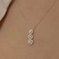 925 Sterling Silver Olympic Triple Solitaire Necklace