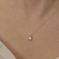 14K Solid Gold Wedge Nail Solitaire Stone Necklace