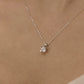 925 Sterling Silver Nail Charm Solitaire Stone Necklace