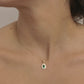 925 Sterling Silver Double Row Oval Emerald Necklace