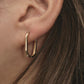 14K Solid Gold Thin Oval Hoop Earrings