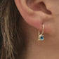 14K Solid Gold Thin Evil Eye Halo Hook Earrings