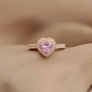 925 Sterling Silver Pink Heart Shaped Ring