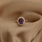 925 Sterling Silver Oval Amethyst Ring