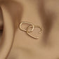 14K Solid Gold Thin Oval Hoop Earrings