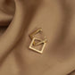 14K Solid Gold Small Square Geometric Earrings