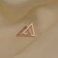 14K Solid Gold Thin Triangle Geometric Earrings