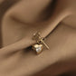 14K Solid Gold Heart Solitaire Stud Earrings