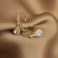 14K Solid Gold Hoop Teardrop Earrings