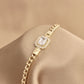 14K Solid Gold Baguette Bracelet Gourment Chain