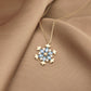 14K Solid Gold Big Snowflake Necklace