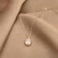 14K Solid Gold Rolled Teardrop Necklace