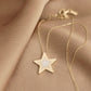 14K Solid Gold White Minimalist Star Necklace