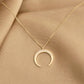 925 Sterling Silver Crescent Half Moon Necklace