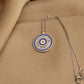 925 Sterling Silver Trapeze Evil Eye Necklace