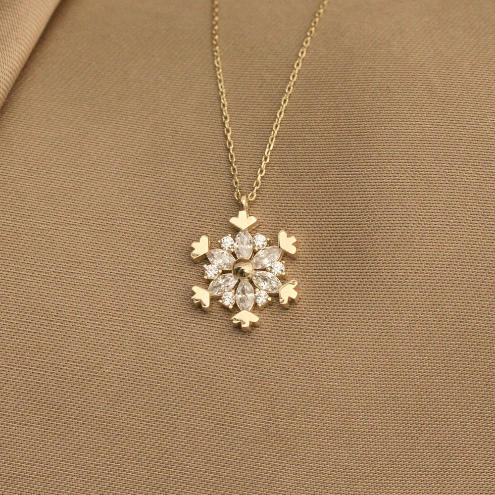 925 Sterling Silver Small Snowflake Necklace