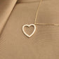 14K Solid Gold Heart Pendant Love Necklace