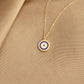 14K Solid Gold Double-Sided Evil Eye Necklace