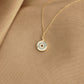 14K Solid Gold Double-Sided Evil Eye Necklace