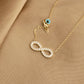 925 Sterling Silver Infinity With Stones Necklace