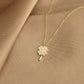 14K Solid Gold Small Clover Necklace